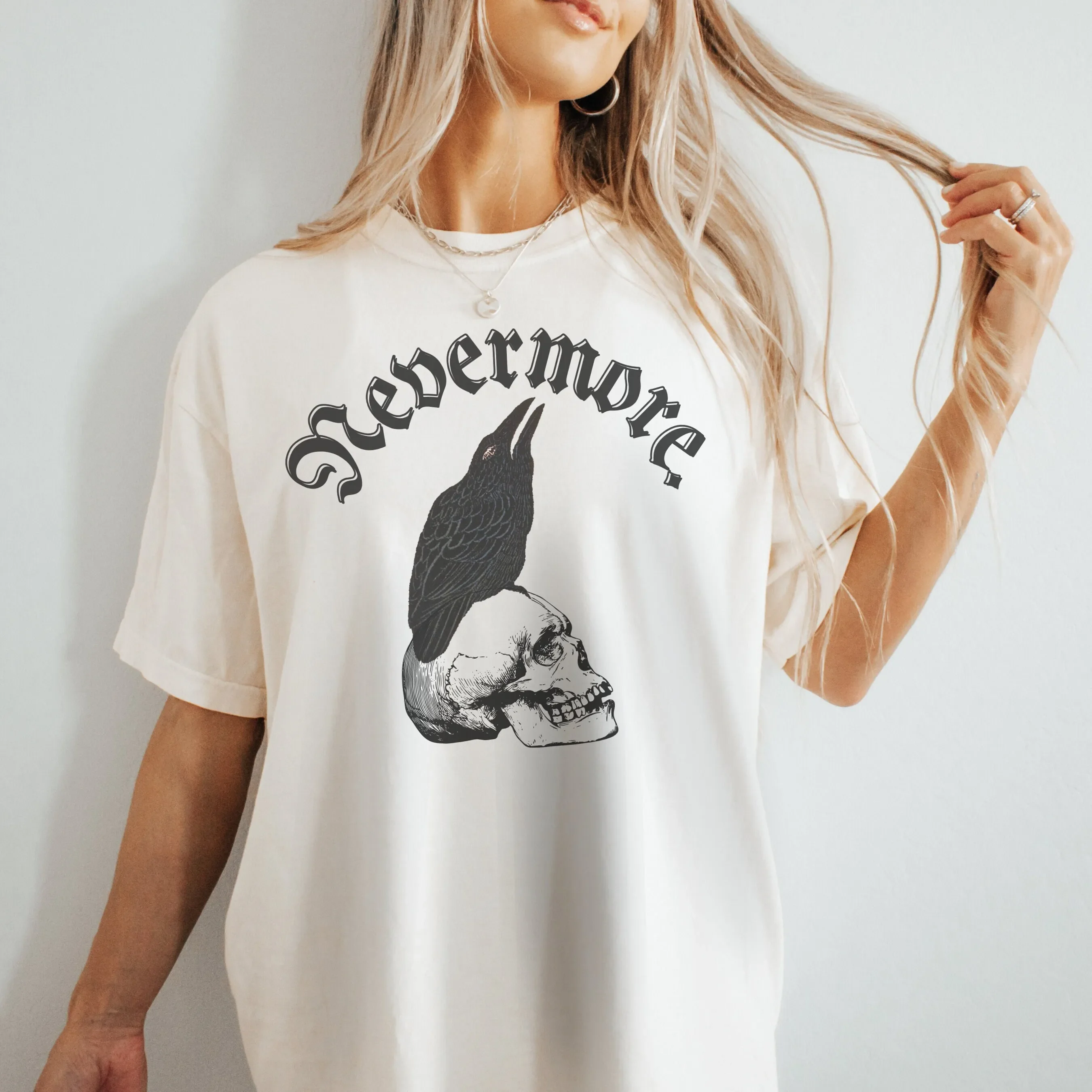 The Raven Edgar Allan Poe  T Shirt Quoth Nevermore Literary PoeT Bookish