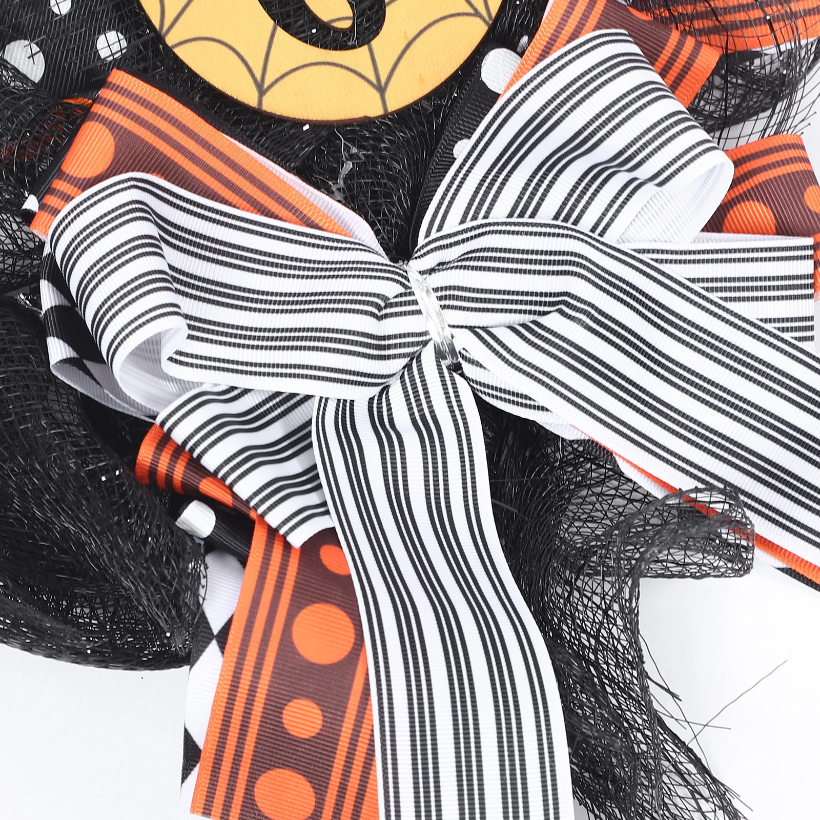 

Pumpkin Halloween Wreath Colorful Cloth Material Scary Creepy Design Front Door Window Tree Branch Pendant Halloween Wreath