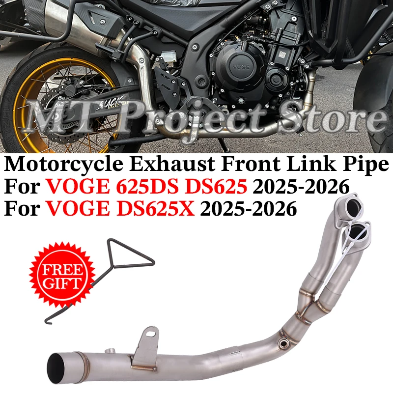 Tubo di Scarico Moto in Acciaio Inox, Collettore Anteriore per Collegamento a Silenziatore Originale, Slip-On per VOGE 625DS DS625 DS625X 2025 2026