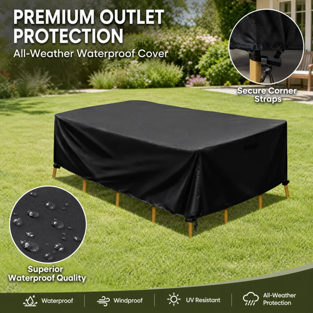 Outdoor Furniture Heavy Duty - Rechthoekige, robuuste terrasafdekking - Sterk canvas,