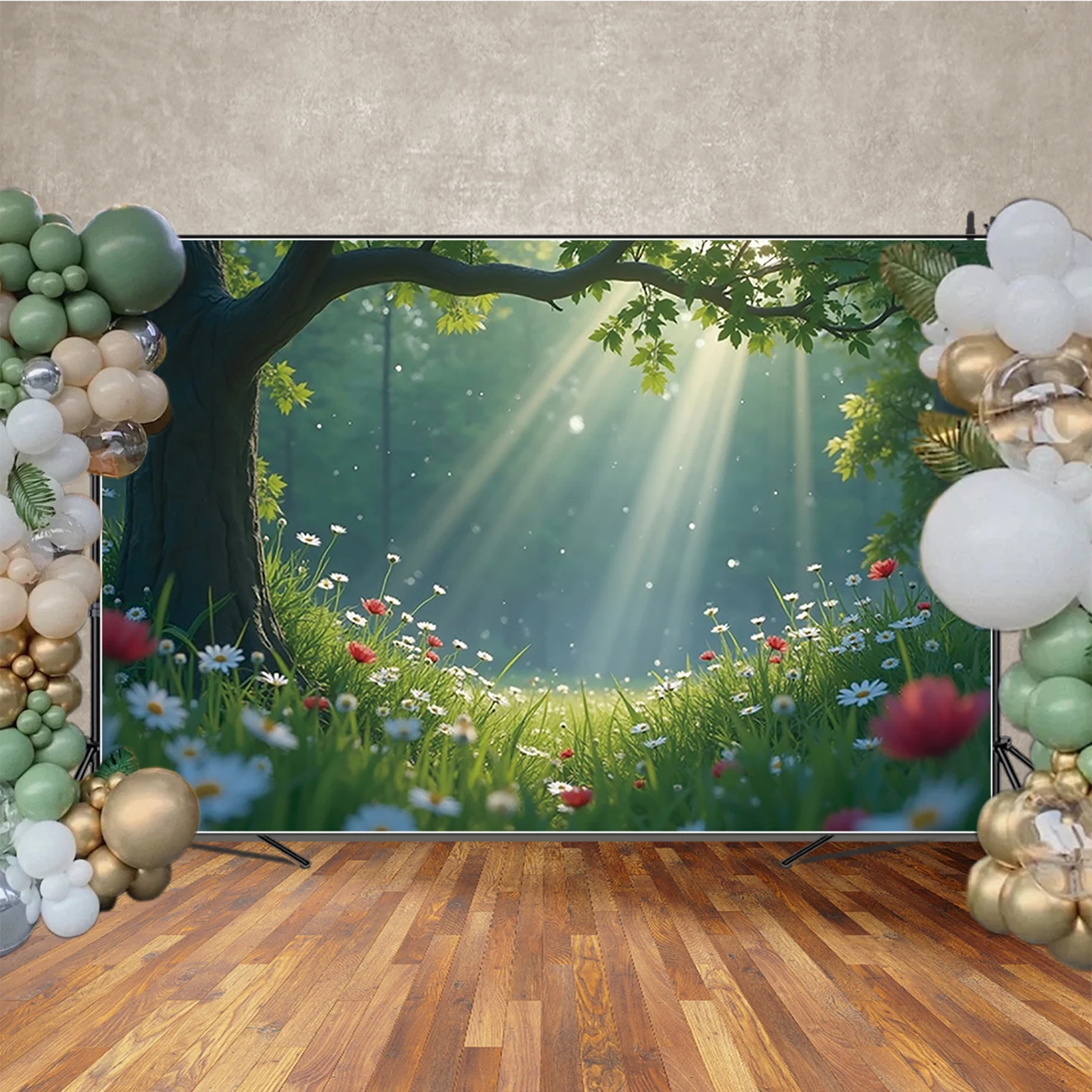 MOON.QG весенний фон открытый лес дерево зеленый природный сад фон для фотосъемки свадебный фон для душа