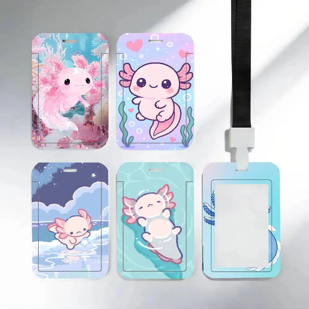 Niedlicher Axolotl-Ausweishalter, Ausweishülle, PVC-Kartenetui, Ausweishalter für Studenten, Arbeitskartenhalter, Geschenk für Mädchen