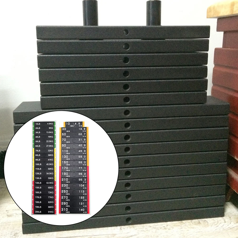 1pc PP Hantelscheiben Aufkleber 10LB-310LB Fitnessgeräte Gewicht Aufkleber Gym Gewicht Stapel Nummer Etiketten Fitnessgeräte Teile