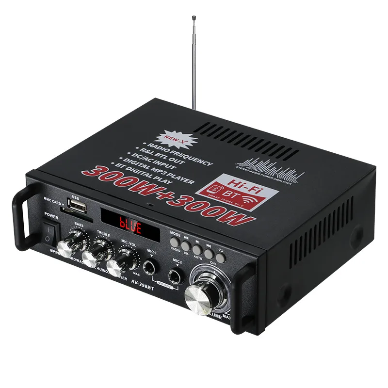 

HiFi Digital Amplifier Channel 2.0 Bluetooth Bass Speaker Rated Professional High Power Audio Digital Amplifier for Home Car Use