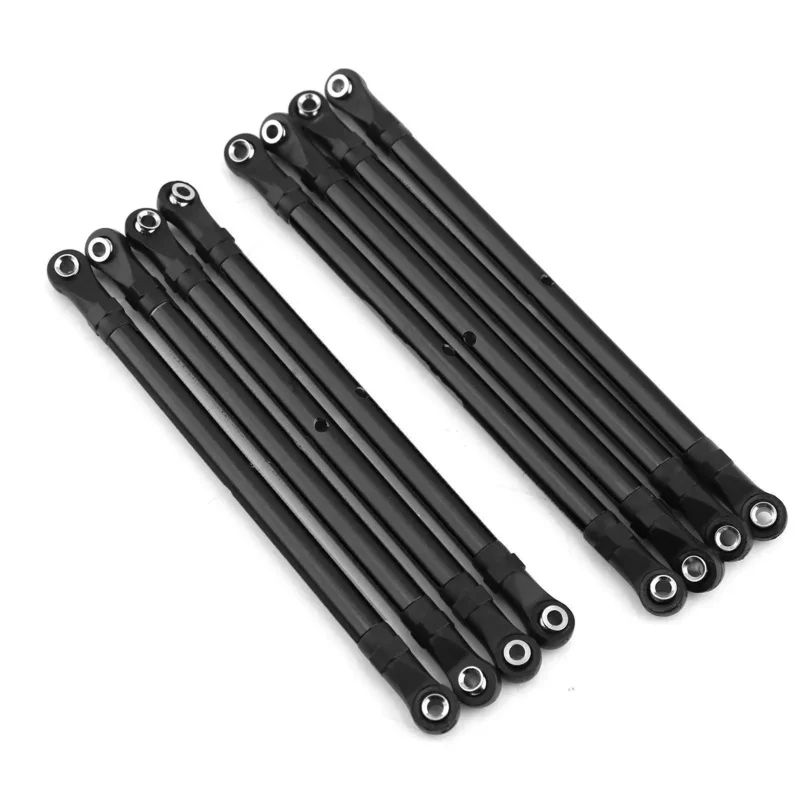 8 PCS Aluminum Alloy RC Link Rod Linkage Set 313MM Wheelbase for 1/10 AXIAL SCX10 90046 TRX4 RC Crawler Car Accessories Truck