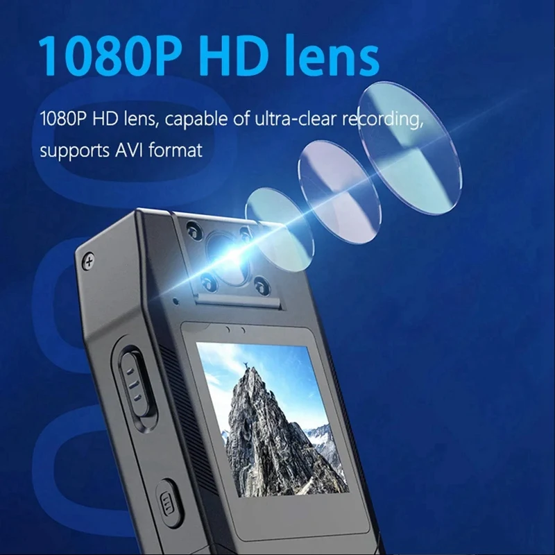 1080P HD Mini Camcorder Camera Body Recorder Camera Small 180° Wide Angle Rotating Bike Camera Sports DV Car DVR