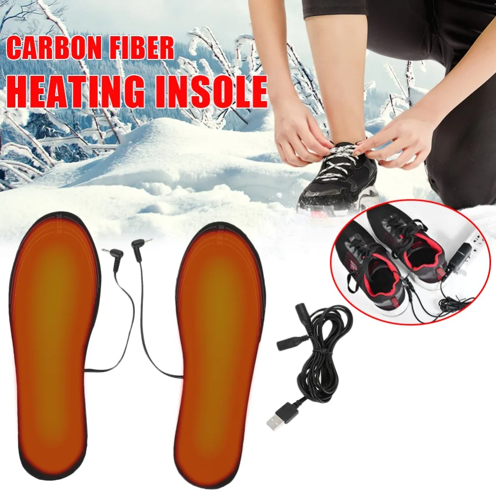 USB Heated Insoles Outdoor Cycling Skiing Warm Insoles Winter Electric Heating Insoles for Man Woman Feet Warmmer Pads for Shoes