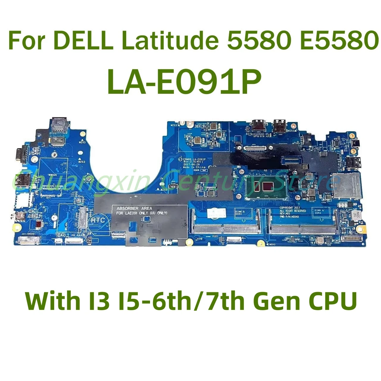 

Материнская плата LA-E091P для ноутбука DELL Latitude 5580 E5580 с процессором I3 I5-6/7 поколения, 100% протестирована, полностью работает
