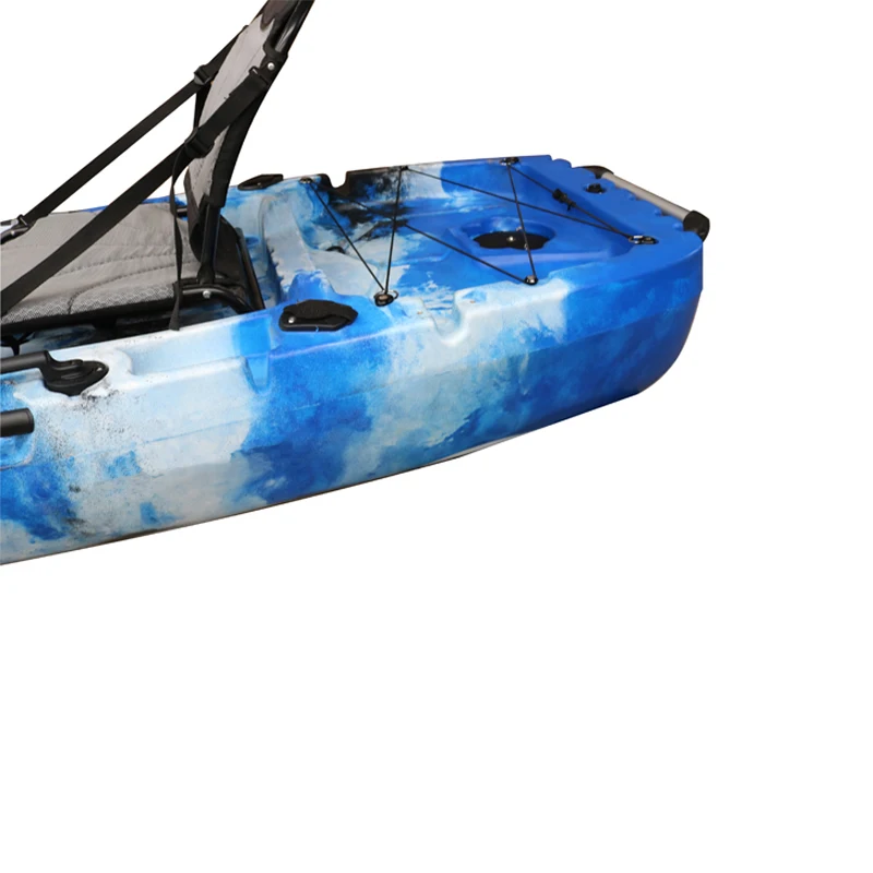 Vicking Kayak a pedale singolo Canoa per barca da pesca all'ingrosso economica con sistema di timone Scafo in HDPE per acque in fiume e offshore