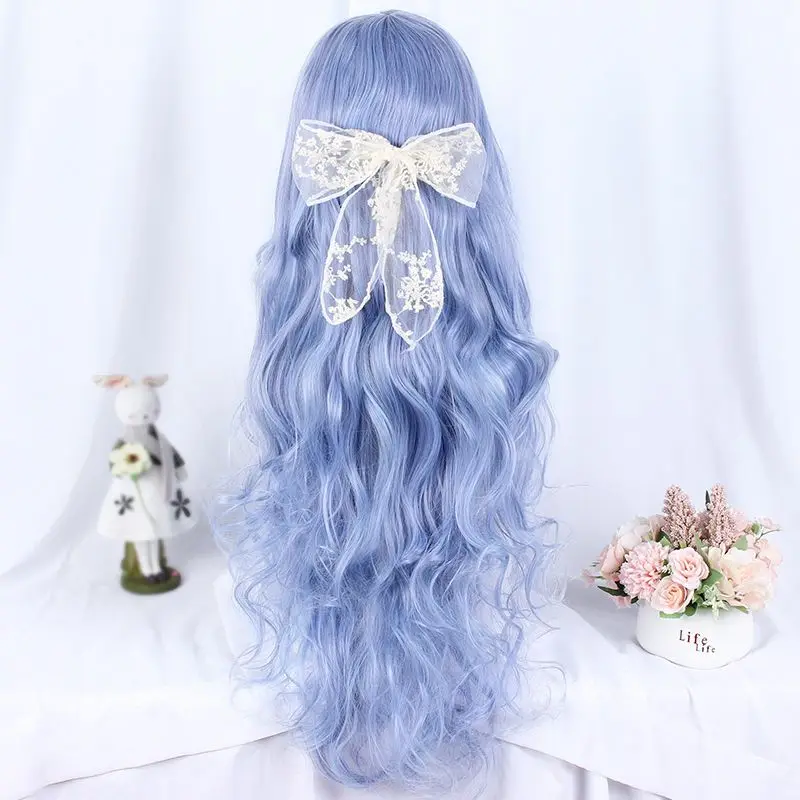 하라주쿠 로리타 가발 긴 곱슬머리 캐주얼 코스프레 달콤한 카와이 데일리웨어 애니메이션 의상 헤어