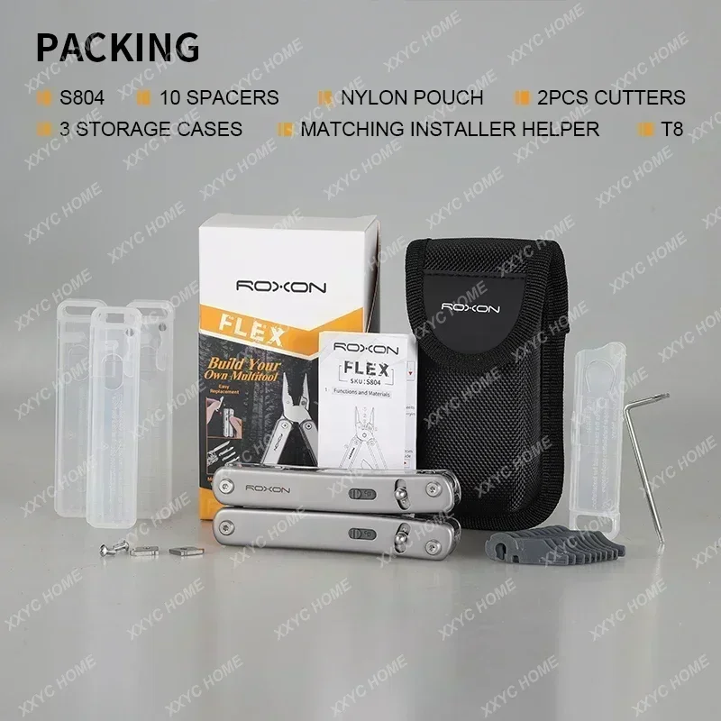 أداة Roxon S804 Flex متعددة التصميم المفتوح المصدر وأداة متعددة قابلة للتخصيص للحمل اليومي (EDC)، الهوايات وفي الهواء الطلق