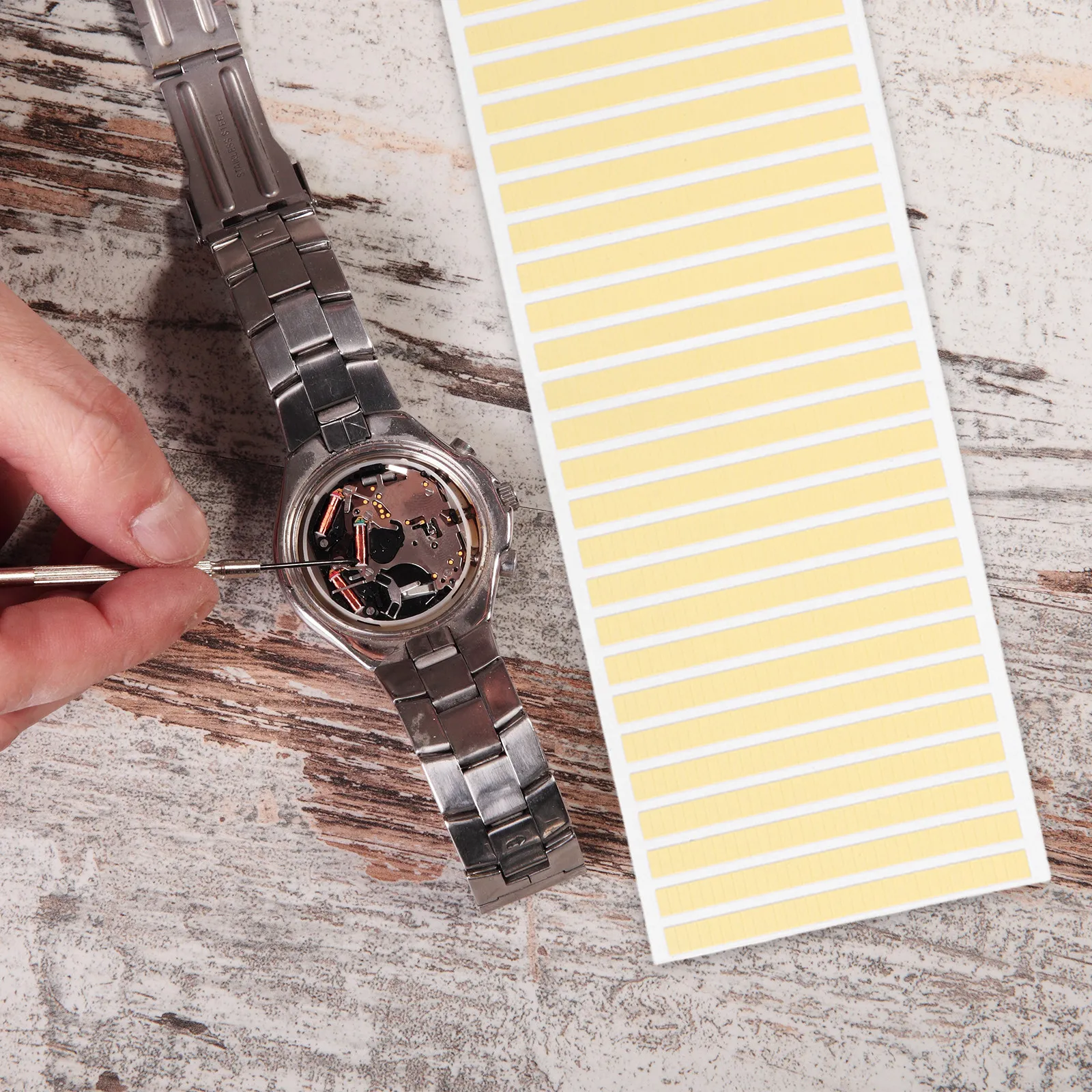 12Sheets Watch Dial Adhesive Tape Professional Grade Double Sided Movement Repair Strips Easy Application No Tool Needed
