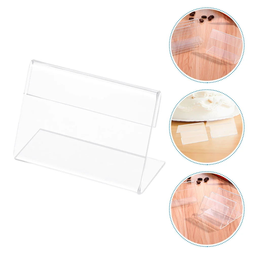 10 Pcs Acrylic Desk Signs Display Retail Price Tag Stands Wedding Slanted Holder