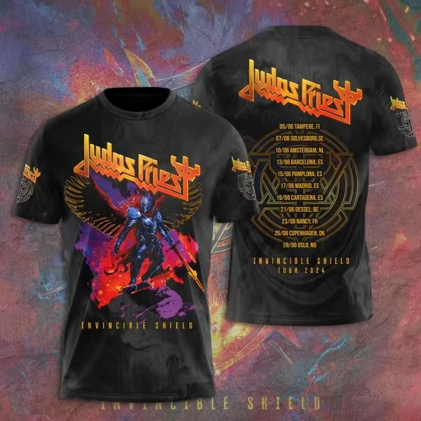 Popular Judas Priest Rock Band 3D Print T-Shirt Men Women Fashion T Shirt Kids Hip Hop Short Sleeve Tops Tee Album T Shirt Music