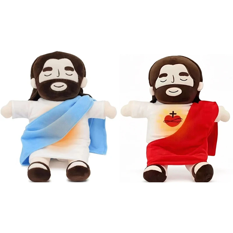 

2026 New Jesuit breathing, glowing, soothing newborn sleep plush toy, cute plush doll Gift