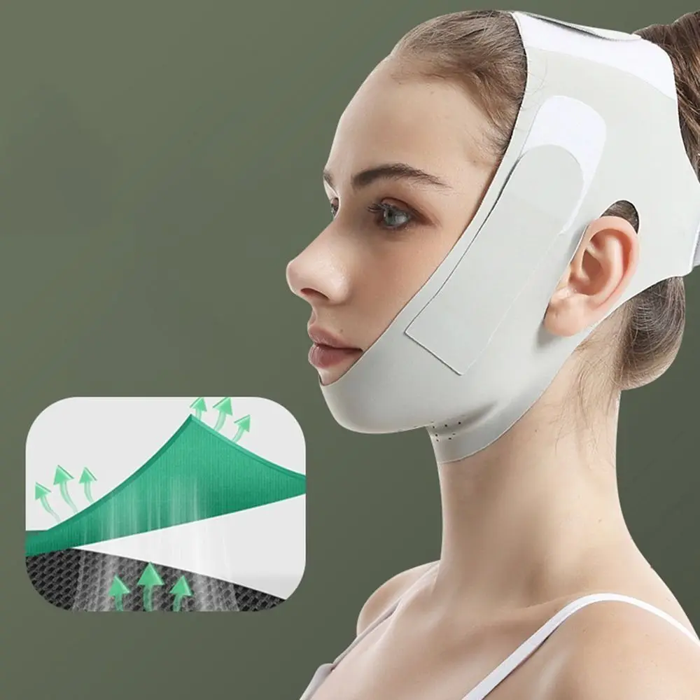Portable Adjustable Face Lifting Belt Breathable V Shaped Facial Lifting Strap Cooling Resuable Face Lift Band Skin Care