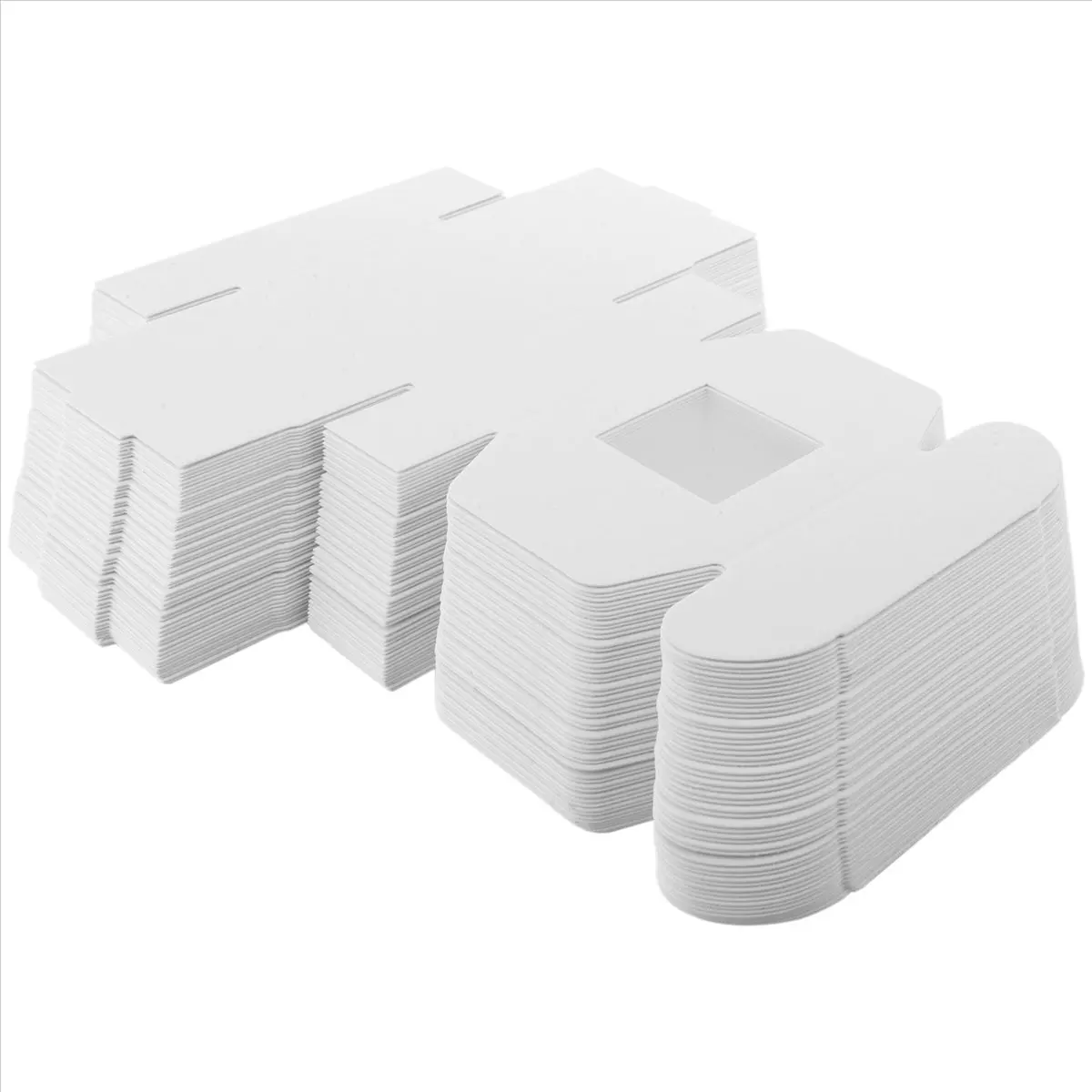 (ˉ﹃ˉ) 50 Pieces Mini Paper Box with Window Present Packaging Box Treat Box for Homemade Soap Treat Bakery Candy (White)