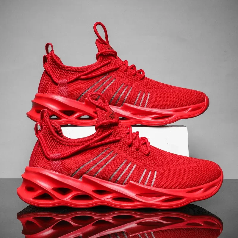 

Summer Hot Sale Fashion Red Men's Sneakers Breathable Mesh Unisex Size 36-46 Platform High Quality Sneakers Men Trainers Shoes