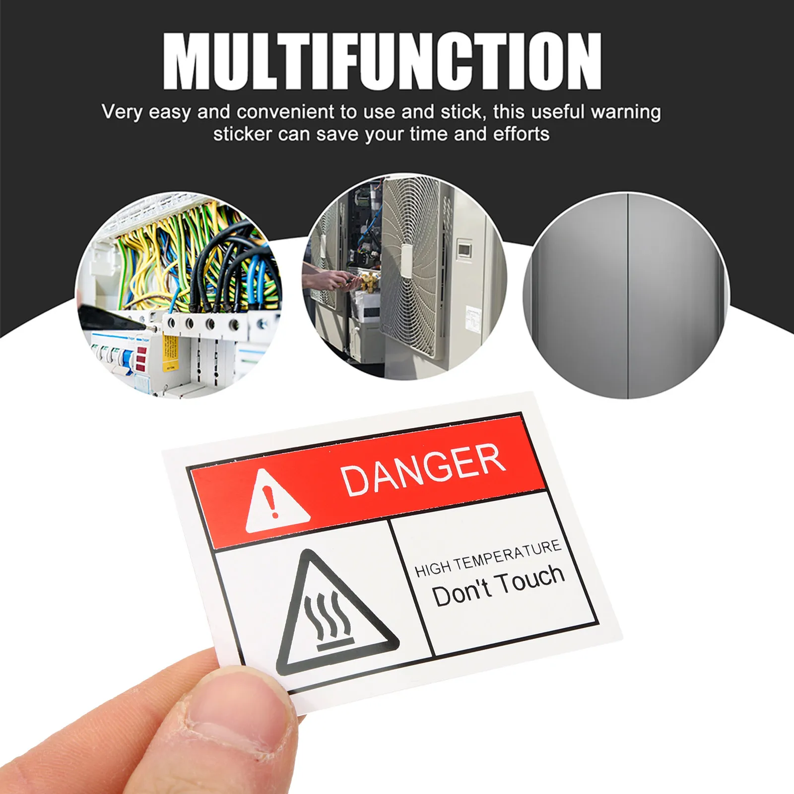 10Pcs High Temperature Warning Stickers Self-Adhesive Hot Surface Danger Do Not Touch Safety Caution Labels Mechanical Equipment