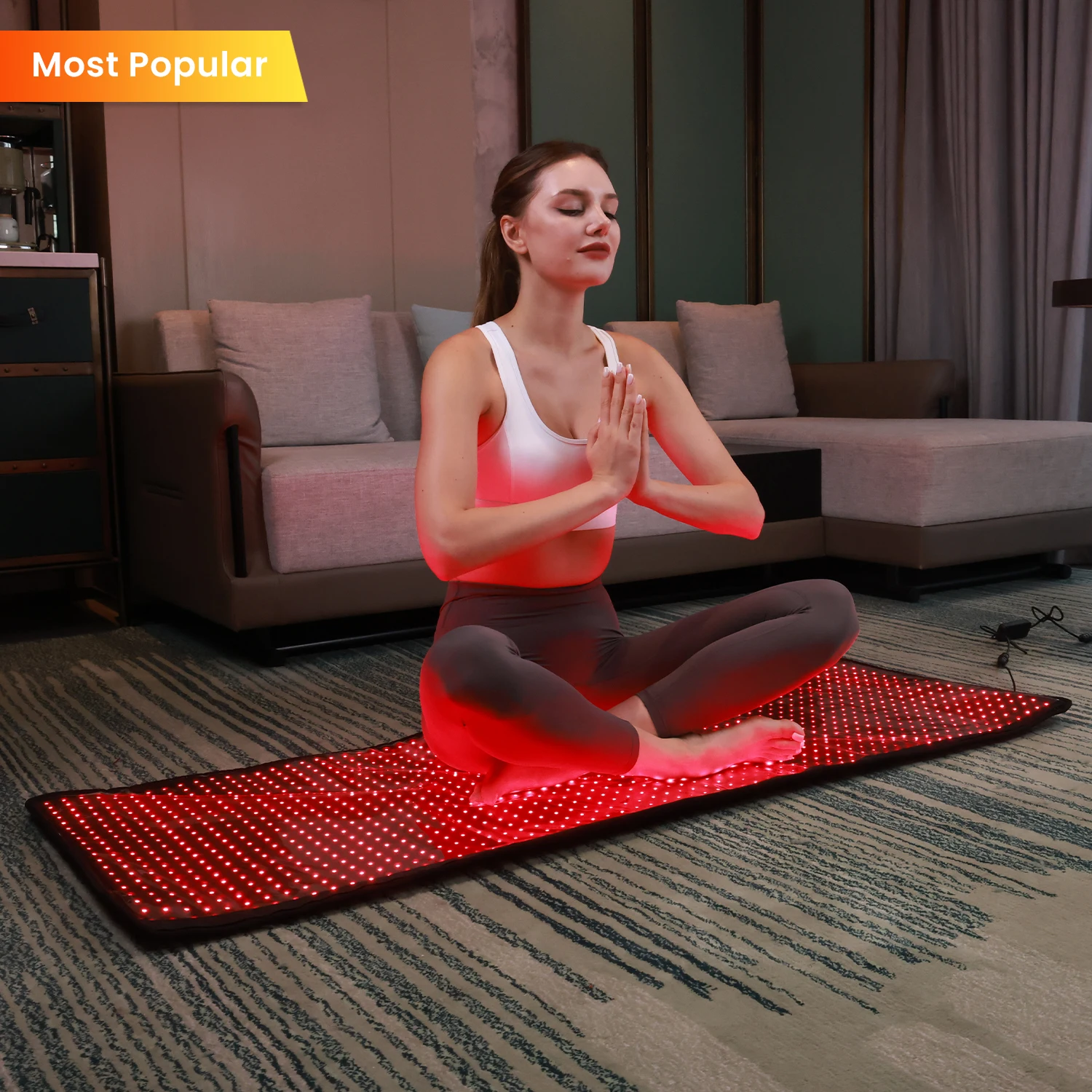 حار بيع 4 في 1 Led الأحمر والقريب الأشعة تحت الحمراء العلاج بالضوء بطانية جراب 630nm 660nm 830nm 850nm العلاج بالضوء الأحمر كامل الجسم حصيرة السرير #2