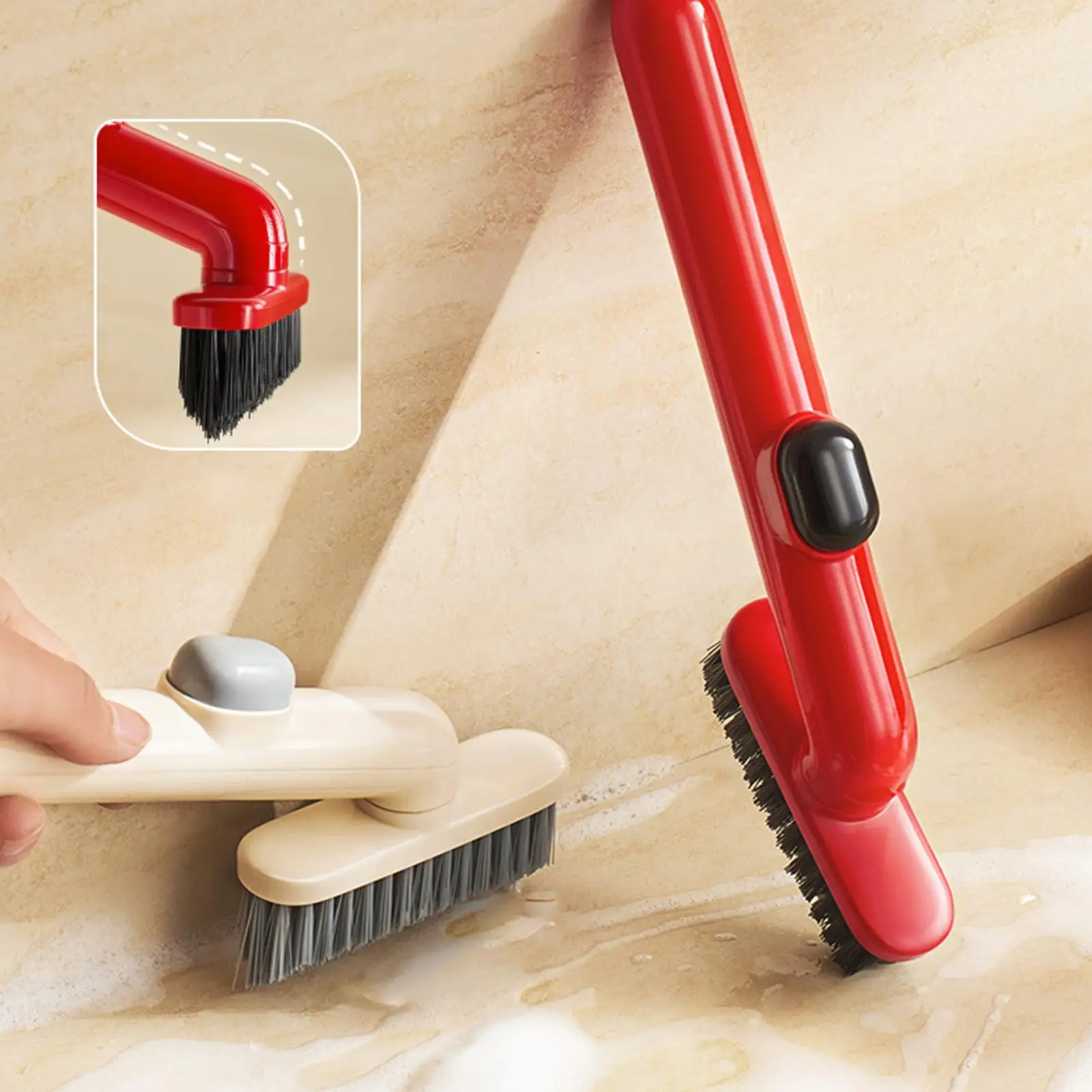 Crevice Cleaning Brush 360 Degree Rotating Scrubber Crevice Cleaner with Detergent Dispenser for Home Kitchen Bathroom Toilet