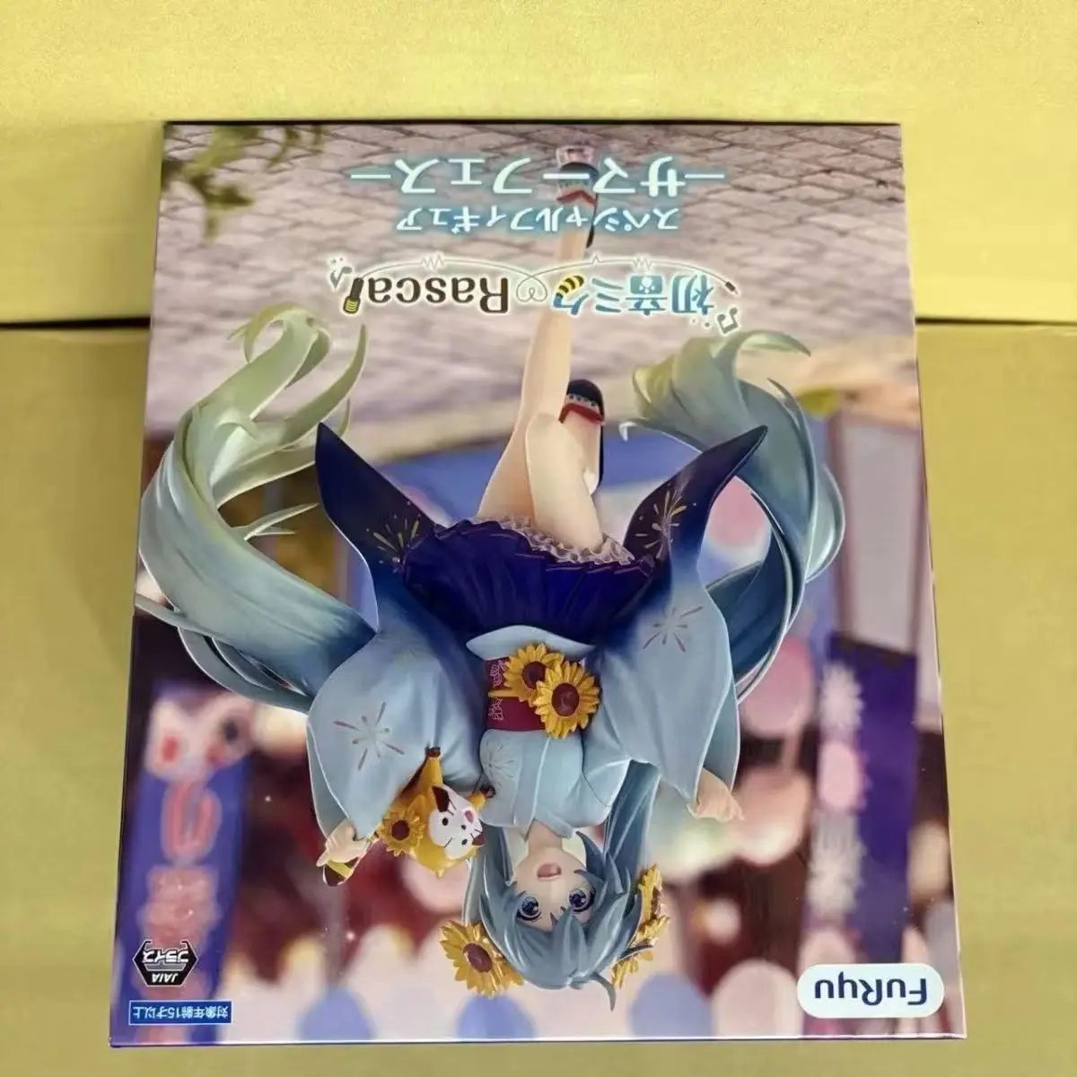 original-furyu-hatsune-miku-rascal-the-raccoon-summer-festival-anime-action-figures-170mm-collection-figurine