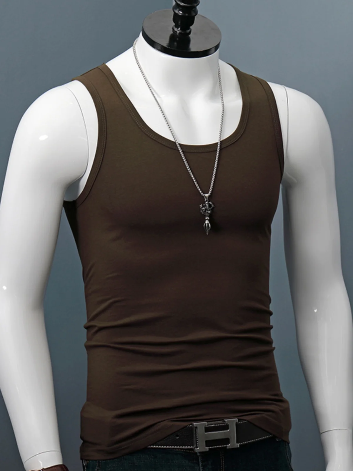 Men's Fitness Sports Tank Tops Man Gyms Workout Clothing Sleeveles Casual Summer Loose Undershirt Basketball Running Vest C75