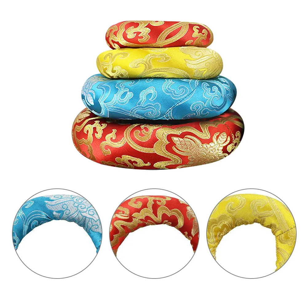 Buddha Sound Bowl Cushion Nepal Handmade Random Color Exquisite Cotton Singing Bowl Mat Pad for Sound Stability Buddhist Ritual