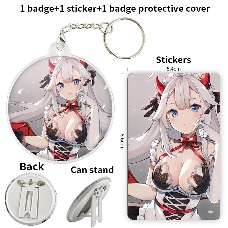 Veibae Channel vtuber personaje de Anime botón suave insignia broche ancla periféricos Pin Fandom decoración regalo para amigo 75mm