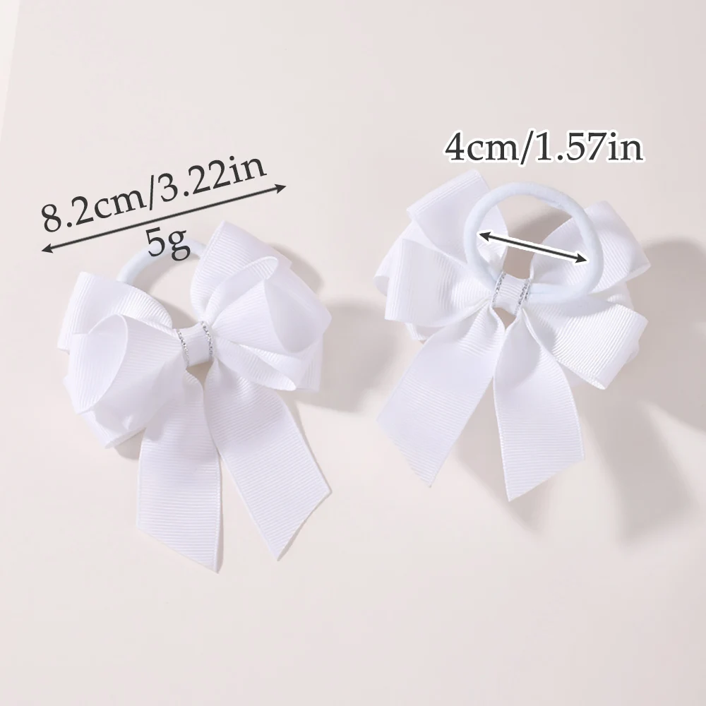 BABY BOWS 2 Stück/Set Kinder Mädchen Niedliche Doppelschichtige Schleifen-Haargummis Haarbänder Kinder Basis-Pferdeschwanz-Kopfschmuck Haaraccessoires – Detail 5