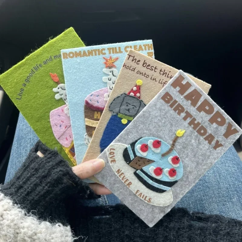 Cartoon Non-woven Gift Greeting Card Best Friend's DIY Birthday Gift Blessing Message Party Invitation Card Valentine's Day Gift