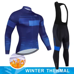 Cycling Bib Jersey 2024 New Winter Thermal Fleece Clothing Men Road Bike Uniform Suit Bicycle Pants Set Jerseys Sports Clothes