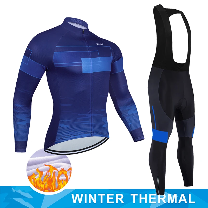 Cycling Bib Jersey 2024 New Winter Thermal Fleece Clothing Men Road Bike Uniform Suit Bicycle Pants Set Jerseys Sports Clothes