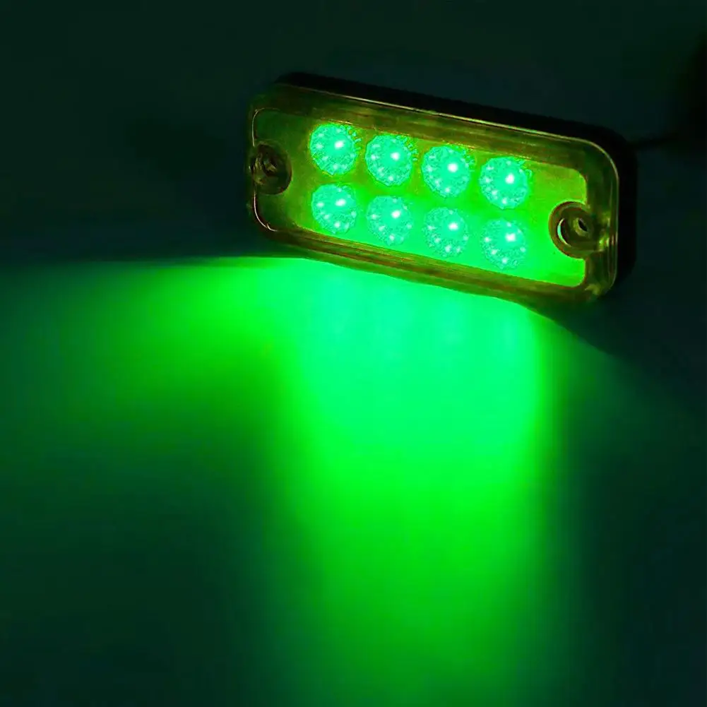 

2Pcs Green 8 LED Side Marker Light Indicator Clearance Lamp 12V Universal for Car Truck Trailer Lorry ATV SUV UTE Pickup Boat