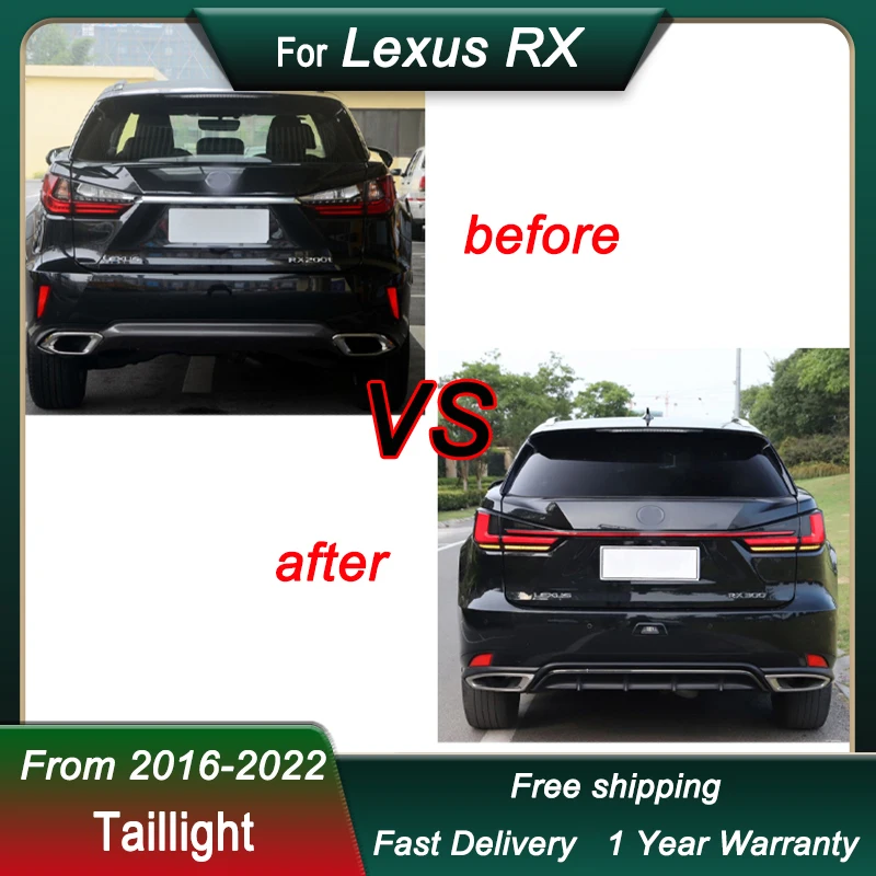 Car Through Tail Lights For Lexus RX RX300H RX200T RX450 16-22 LED Tail lamp Rear Brake Lights Starlink Cross Taillight Accembly