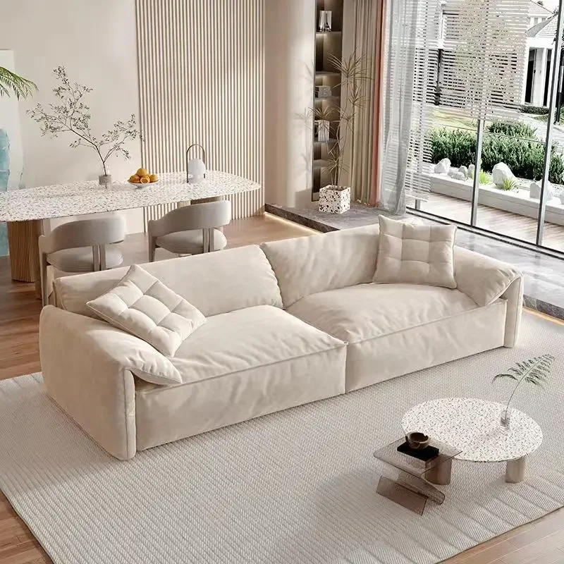 Net-Red Sofa with Elephant Ears, Cream Style, Affordable Luxury, Small Unit, Straight Row, Designer, Latex