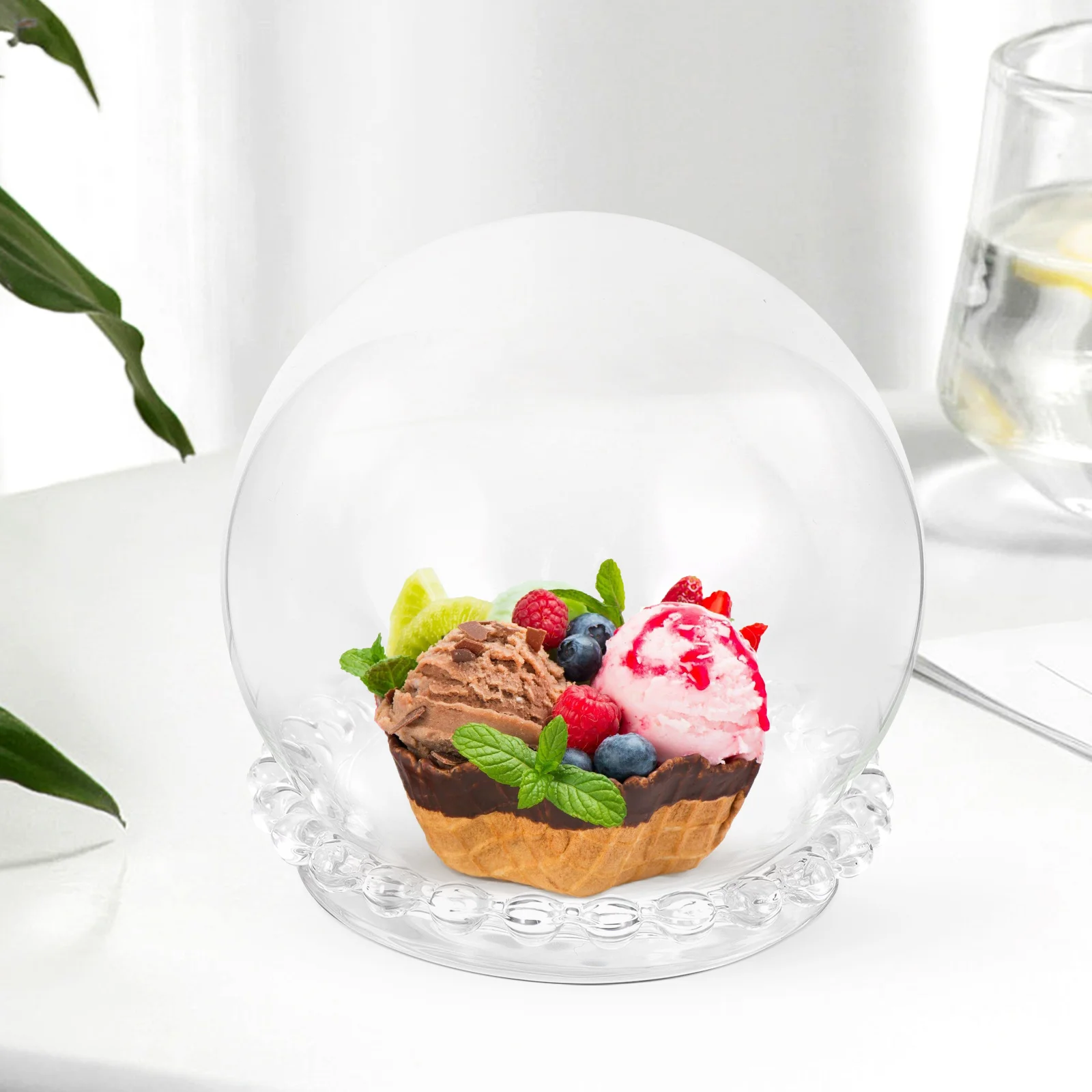 Charming Glass Dome Cake Plate Server Perfect for Home Hotel Cafe Shop Party Table Decoration Cake Stand Fruit Plate