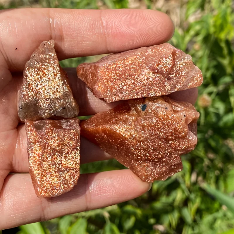 Natural Flashy Lattice Raw Sunstone, Rainbow Glittering, Manifestation And Joy Stone - Raw Meteor Shower Sunstone