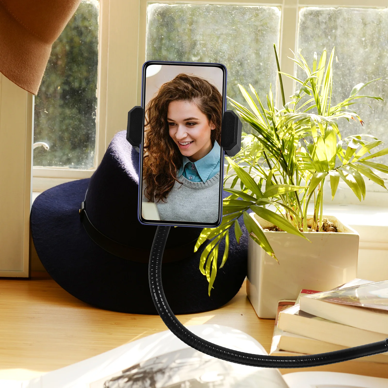 

1 set 1 Set Durable Gooseneck Phone Stand Adjustable Flexible Hose Clip Holder For Live Streaming Universal Cell Phone Rack Iron