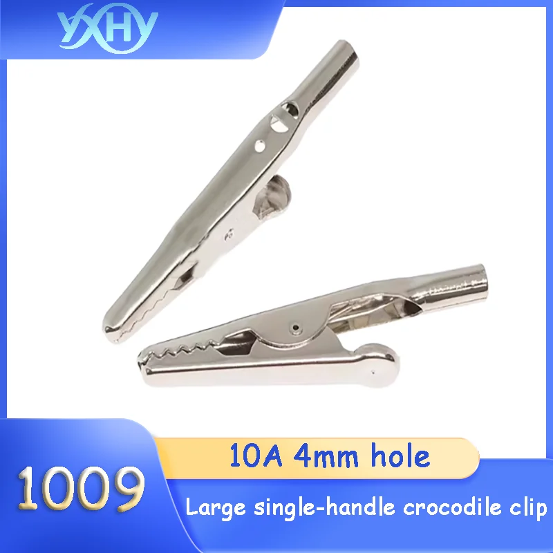 10PCS 1009 Large Single-Handle Crocodile Clip 10A Anti-Static Wrist Strap with Charging-Specific Test Clip 4mm Hole