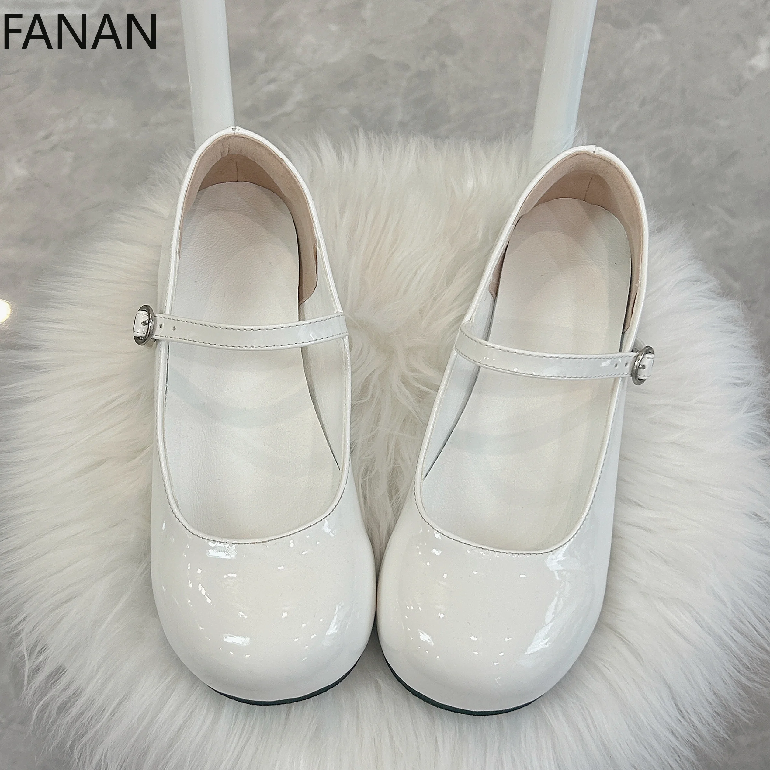 أحذية لوليتا الحلوة للنساء ذات نعل سميك وكعب صيفي ورأس مستدير لطيف كاجوال مسطح من جلد الأميرة ماري جين أحذية فردية