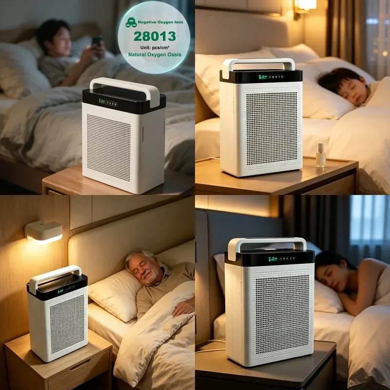 The main filter of the portable sleep aid negative ion machine air purifier captures pet hair and floating dust