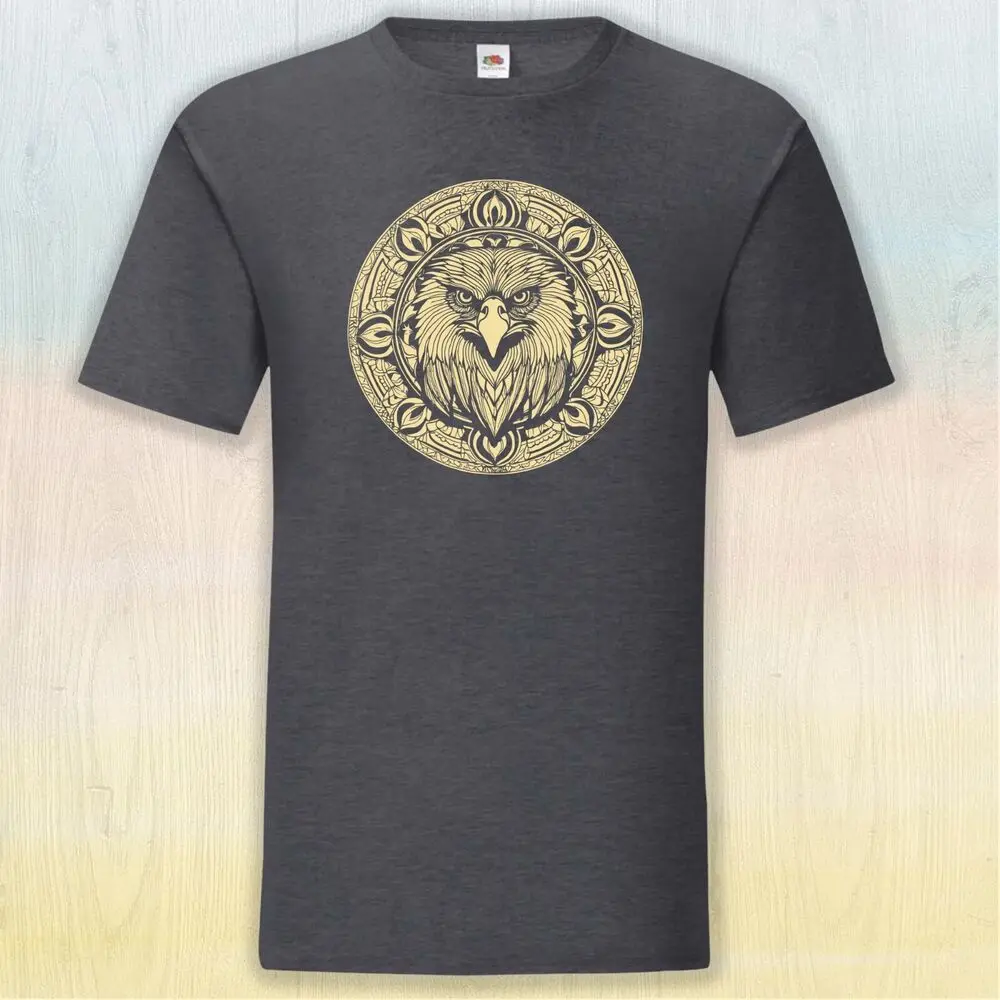 Golden Eagle Pagan Art Style Hand Printed T-Shirt Gift Size S - 3XL  High Quality 100%Cotton Short Sleeve