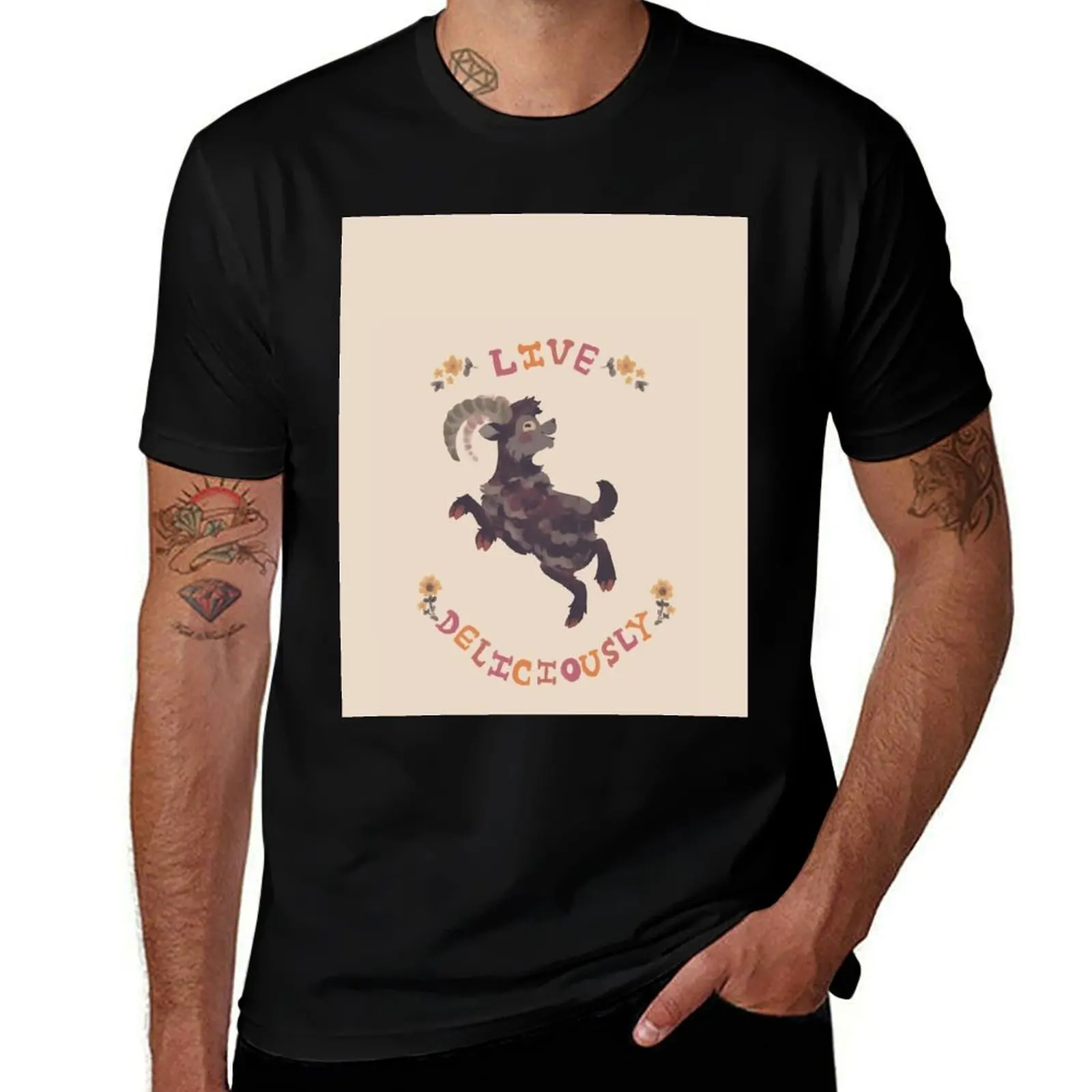 

Live Deliciously T-Shirt Soft Casual Short Sleeve Cotton Tee