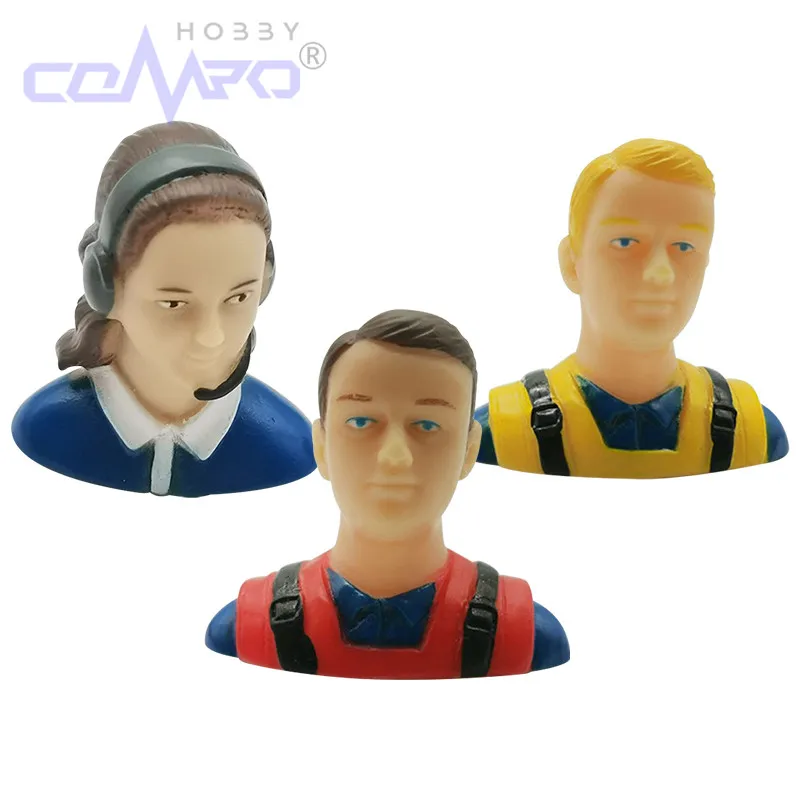 

2Pcs 1/9 Scale Civil Female With Earphone/ Male Pilots Figures Color Red Blue Yellow For Fixed Wing RC Aircraft Toy Model Plane