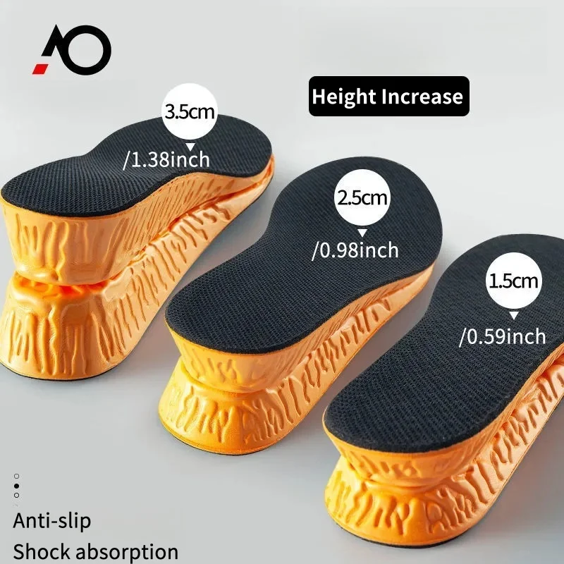 1 زوج الارتفاع زيادة النعال للنساء الرجال غير مرئية 1.5-3.5 سنتيمتر الأحذية وسادة قوس دعم قدم الرعاية نعل #2