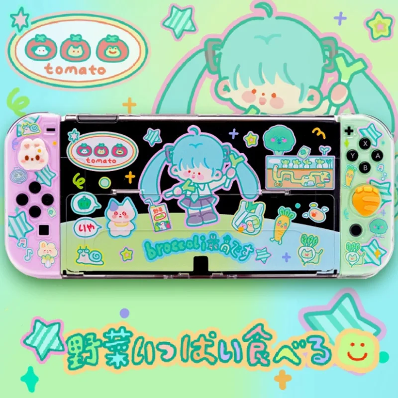 Nintendo switch oled case MIKU clear console split case cute rabbit rocker cap for switch oled case switch NS case