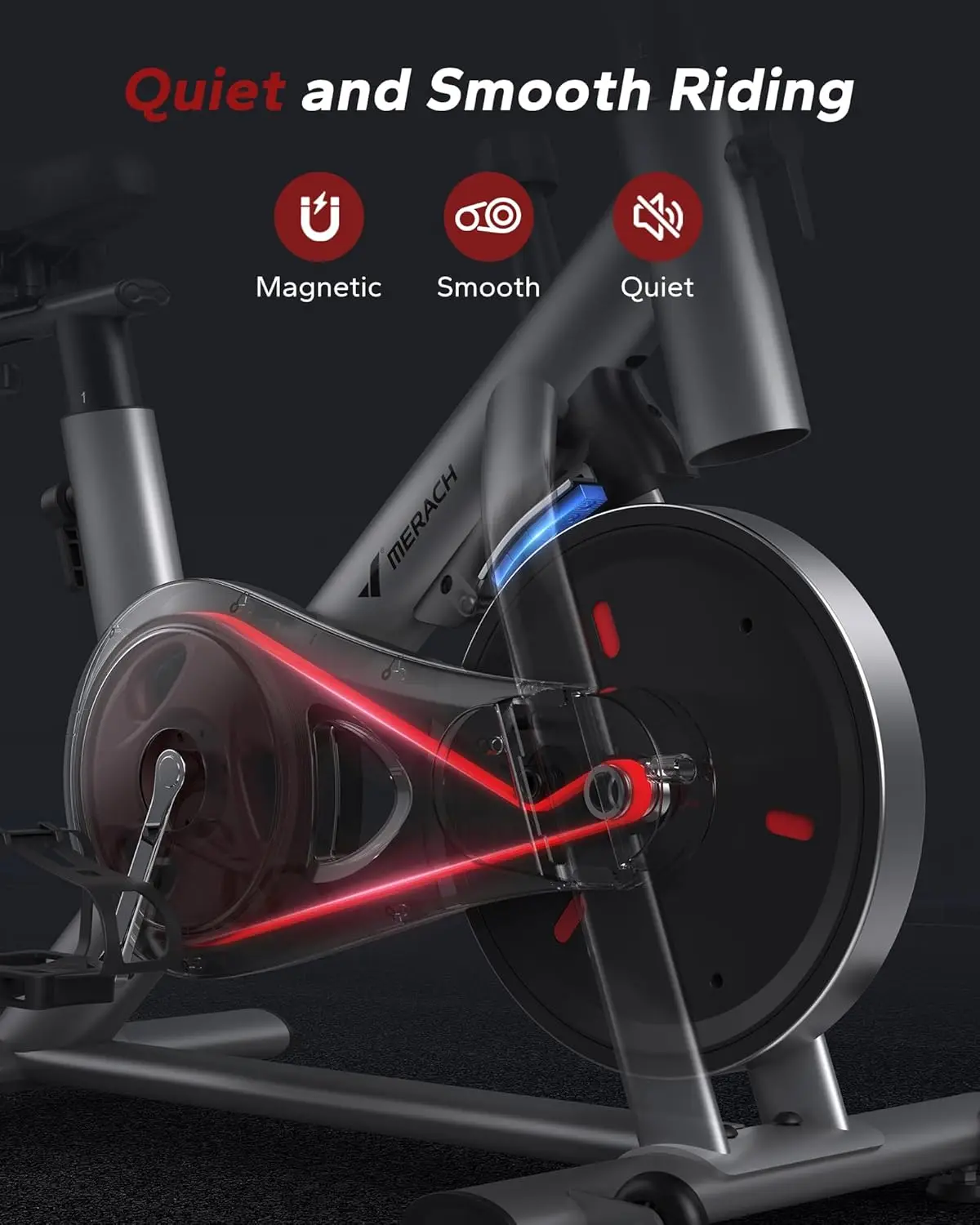 Cyclette, bici fissa con pastiglie freno con app esclusiva, bici da ciclismo per interni a basso rumore con capacità di peso di 300 libbre, T