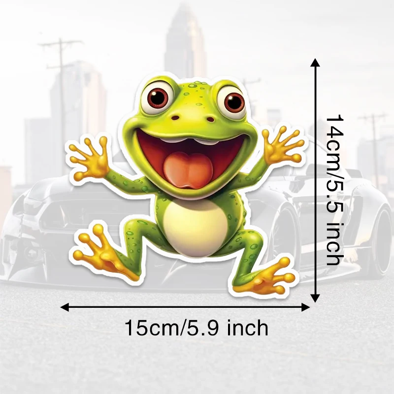 1pc Car Sticker Frog Sticker- Creative Vinyl Car Sticker Waterproof Motorcycle Sticker