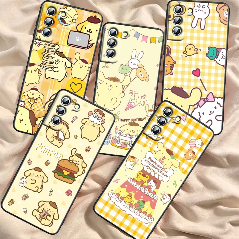 

Pompompurin Sanrio Cartoon For Samsung Galaxy S24 S23 S22 S21 S20 FE S10 S10E Plus Ultra Pro Lite 5G Black Soft Phone Case